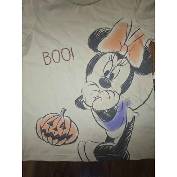 Disney Junior Minnie Mouse Tshirt Short Sleeve BOO graphic Tee Girl Size 3t 7608 - Picture 2 of 5